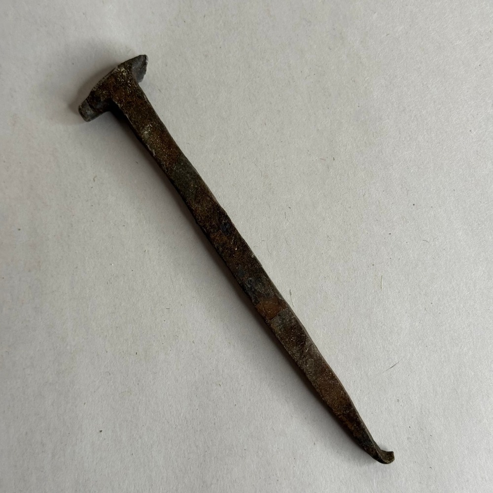 Antique Hand Forged Iron Railroad Spike Square Nail Rusty Metal Salvage 5" Inch